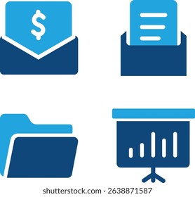Collection of minimal vector icons for various templates like resumes, presentations, and websites. Ideal for designers, developers, and business document-related projects