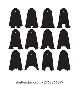 Collection of minimalist black ghost silhouettes arranged in a grid pattern
