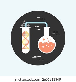 A collection of minimalist, flat icons designed for a science laboratory setting, featuring clean lines and a modern aesthetic for various scientific applications.