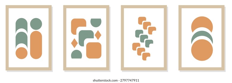 A collection of minimalist geometric, square, and abstract posters suitable for wall decor, hangings, and home interiors. Aesthetic Scandinavian wall art.