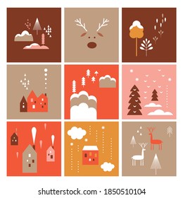 Collection minimalist images christmas theme. 