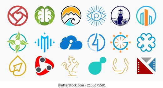collection minimalist logo icon set. simple design vector illustration.