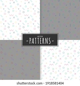 Collection of minimalist patterns template colorful memphis lines - Abstract seamless wallpaper background