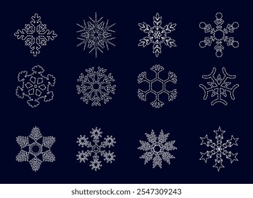 coleção de conjunto de flocos de neve minimalista