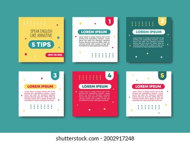 Collection of minimalist social media ads templates with modern colorful design background. Suitable for social media post, brochure, flyer, web, ad etc. Vector illustration