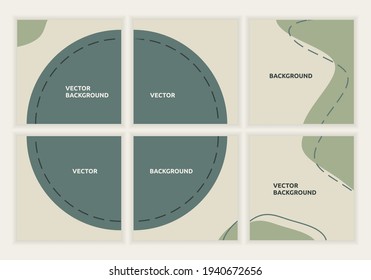 Collection of minimalist social media post template design. Editable vector square circle puzzle background for digital marketing. Usable for social media feed, and background. Vector illustration