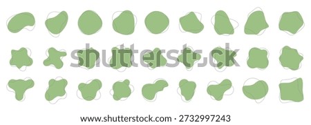 Collection of Minimalist Wavy Lines Poster Backgrounds, Modern Abstract Organic Shape Template Set for Ads, Fluid Green Blobs for Social Media Graphics, Branding and Flyer Decoration.