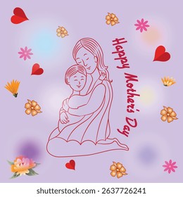 A collection of minimalistic line icons themed around Mother's Day, Mother's Day Line Icons Set 