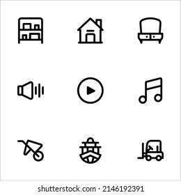 Collection of Mix Icon Construction Transportation Electronic Furniture Sport and Multimedia