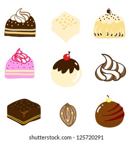  collection of mixed chocolate candy hand-drawn illustration