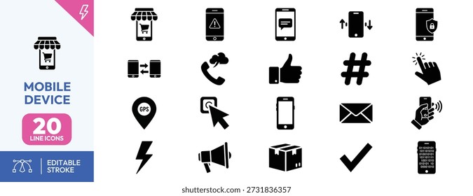 Collection of mobile device icons