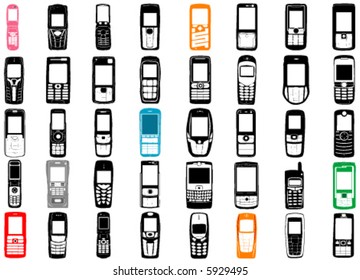 collection of mobile phone vector