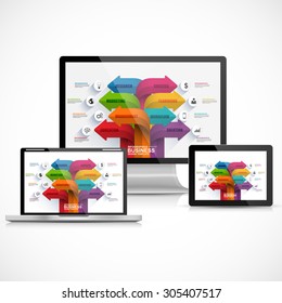 Collection of mockup infographic vector design template. Can be used for workflow processes, banner, diagram, number options, work plan, web design.