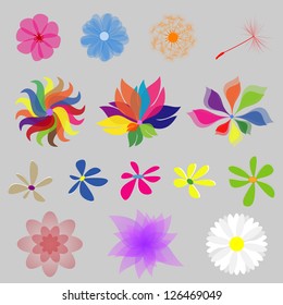 Collection Mod Style Vector Flowers