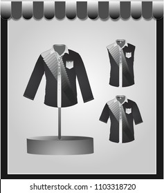
Collection of models of weddings of man with a square ornamental design of black color. Vector illustration