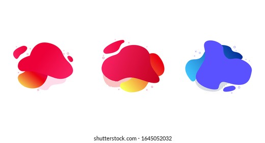 Colección de elementos gráficos abstractos modernos. Formas y líneas de color dinámico con degradados. Plantillas para diseño de logotipo, vectores, volante, etc.