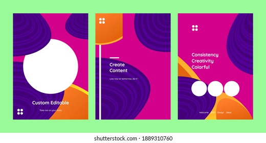 Colección de composición abstracta moderna, ilustración en colores naturales, perfecta para invitación, afiche, portada, plantillas de volante, fondos y más, vectores completamente editables.