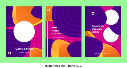 A collection of modern abstract composition, illustration in natural colors, perfect for invitation, poster, cover, flyer templates, backgrounds and more, fully editable vectors.