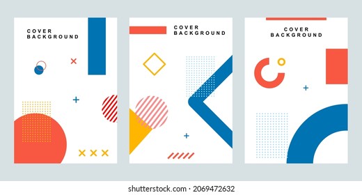 A collection of modern abstract covers. Simple design shape material, vector cover design.