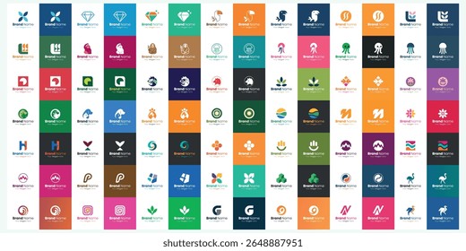 Collection of Modern Abstract Geometric Icons for Corporate Branding and Identity Design Projects