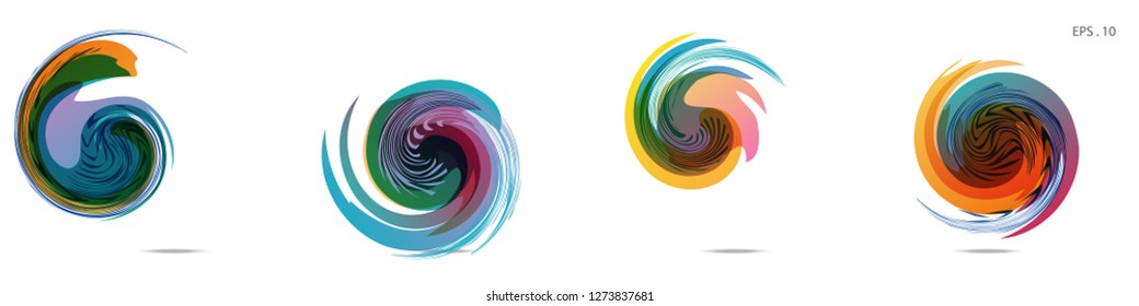 Collection of modern abstract graphic elements. Vortex vector background. Templates for logo design, leaflets or presentations. Vector illustration