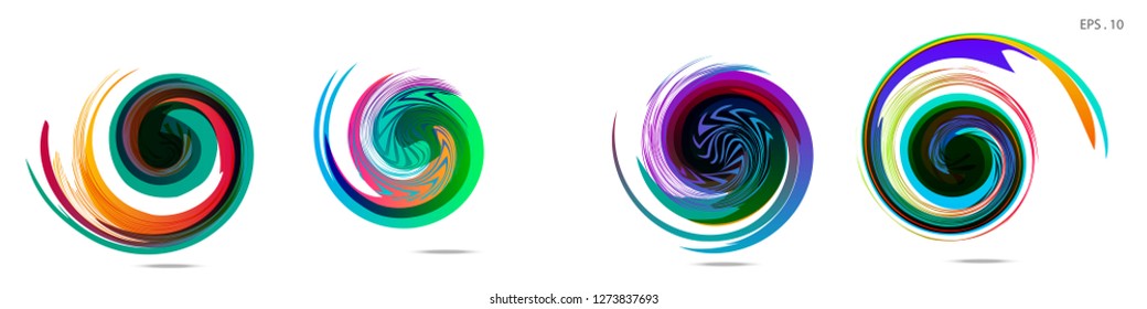 Collection of modern abstract graphic elements. Vortex vector background. Templates for logo design, leaflets or presentations. Vector illustration