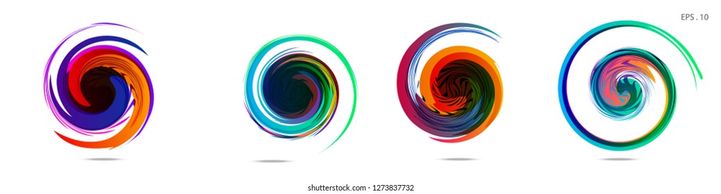 Collection of modern abstract graphic elements. Vortex vector background. Templates for logo design, leaflets or presentations. Vector illustration