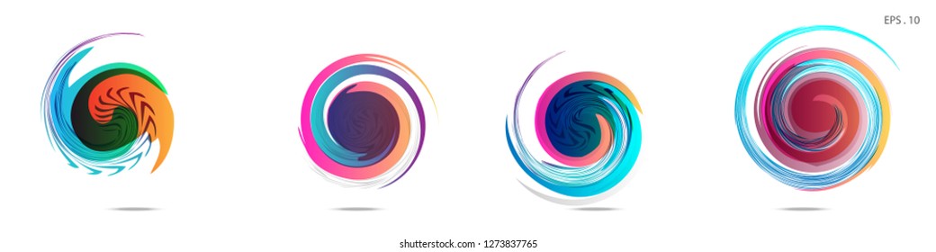 Collection of modern abstract graphic elements. Vortex vector background. Templates for logo design, leaflets or presentations. Vector illustration