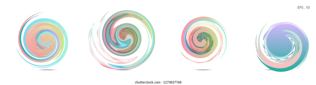 Collection of modern abstract graphic elements. Vortex vector background. Templates for logo design, leaflets or presentations. Vector illustration