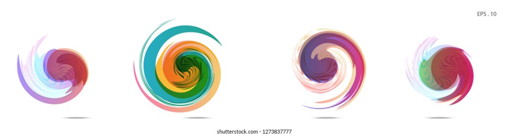 Collection of modern abstract graphic elements. Vortex vector background. Templates for logo design, leaflets or presentations. Vector illustration