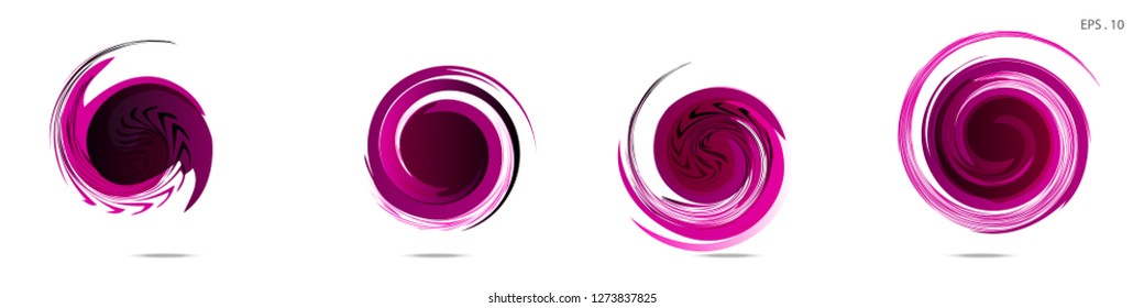 Collection of modern abstract graphic elements. Vortex vector background. Templates for logo design, leaflets or presentations. Vector illustration
