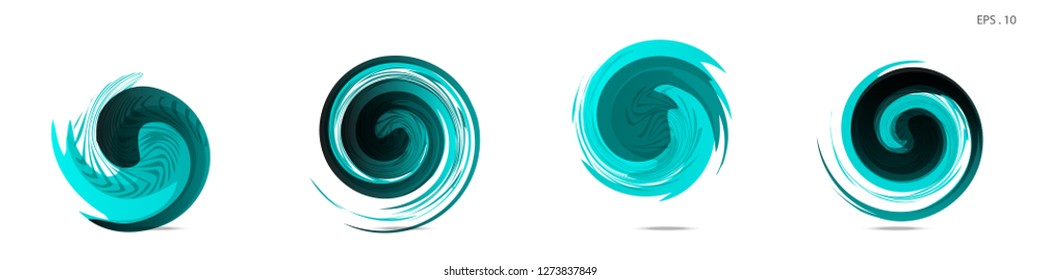 Collection of modern abstract graphic elements. Vortex vector background. Templates for logo design, leaflets or presentations. Vector illustration