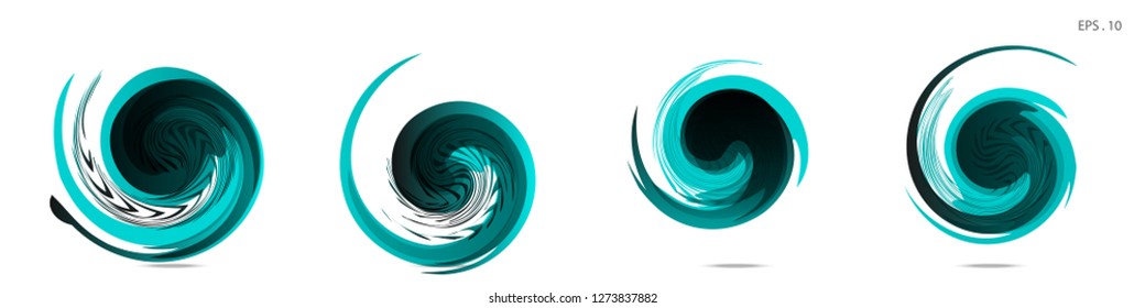 Collection of modern abstract graphic elements. Vortex vector background. Templates for logo design, leaflets or presentations. Vector illustration