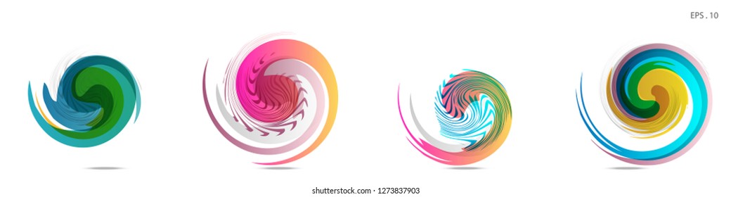 Collection of modern abstract graphic elements. Vortex vector background. Templates for logo design, leaflets or presentations. Vector illustration