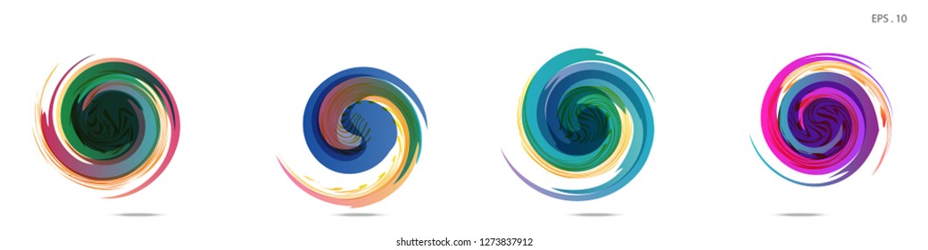Collection of modern abstract graphic elements. Vortex vector background. Templates for logo design, leaflets or presentations. Vector illustration
