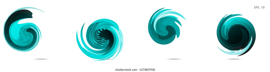 Collection of modern abstract graphic elements. Vortex vector background. Templates for logo design, leaflets or presentations. Vector illustration
