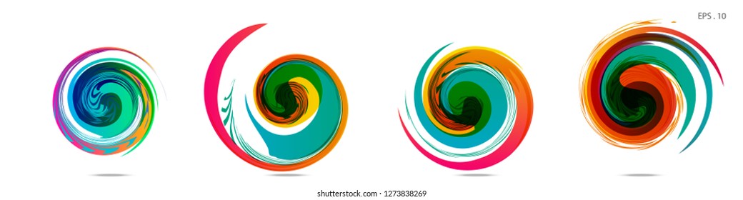 Collection of modern abstract graphic elements. Vortex vector background. Templates for logo design, leaflets or presentations. Vector illustration