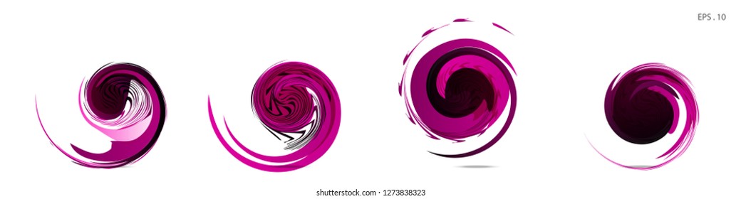 Collection of modern abstract graphic elements. Vortex vector background. Templates for logo design, leaflets or presentations. Vector illustration