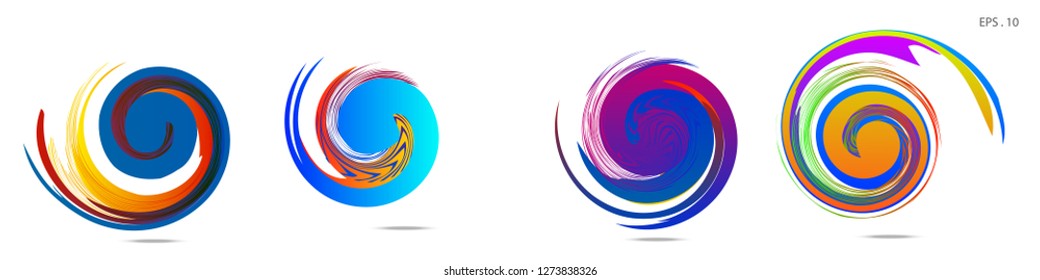 Collection of modern abstract graphic elements. Vortex vector background. Templates for logo design, leaflets or presentations. Vector illustration