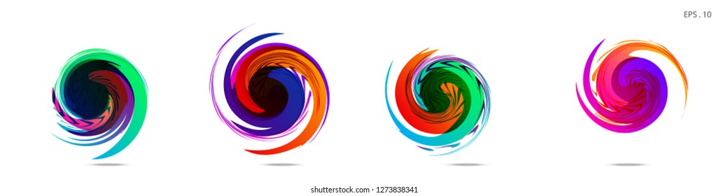 Collection of modern abstract graphic elements. Vortex vector background. Templates for logo design, leaflets or presentations. Vector illustration