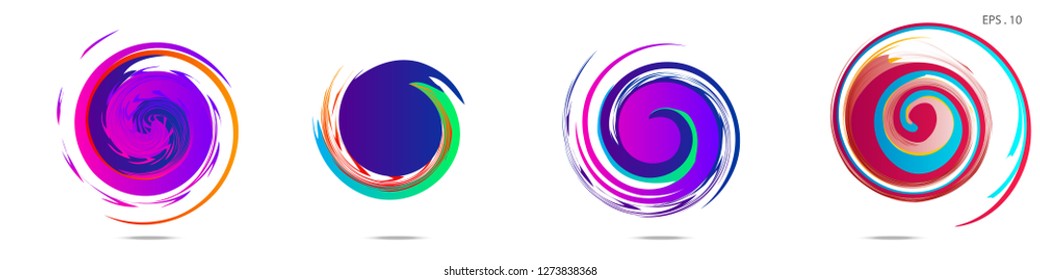Collection of modern abstract graphic elements. Vortex vector background. Templates for logo design, leaflets or presentations. Vector illustration