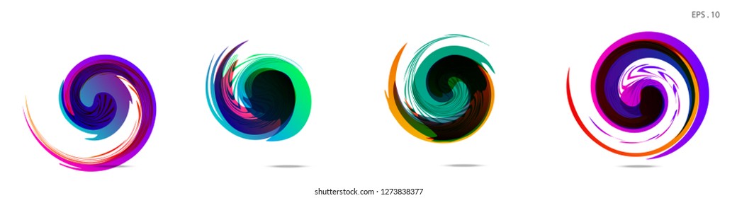 Collection of modern abstract graphic elements. Vortex vector background. Templates for logo design, leaflets or presentations. Vector illustration