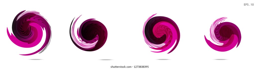 Collection of modern abstract graphic elements. Vortex vector background. Templates for logo design, leaflets or presentations. Vector illustration