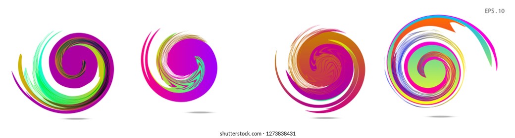 Collection of modern abstract graphic elements. Vortex vector background. Templates for logo design, leaflets or presentations. Vector illustration