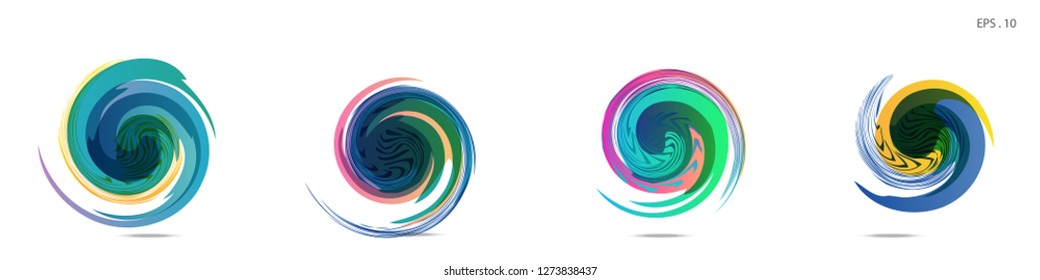 Collection of modern abstract graphic elements. Vortex vector background. Templates for logo design, leaflets or presentations. Vector illustration