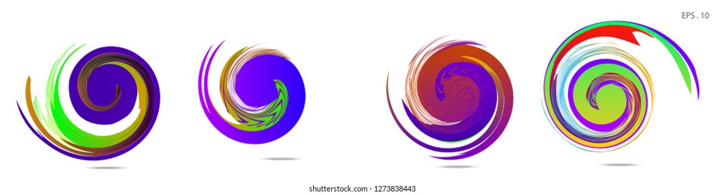 Collection of modern abstract graphic elements. Vortex vector background. Templates for logo design, leaflets or presentations. Vector illustration