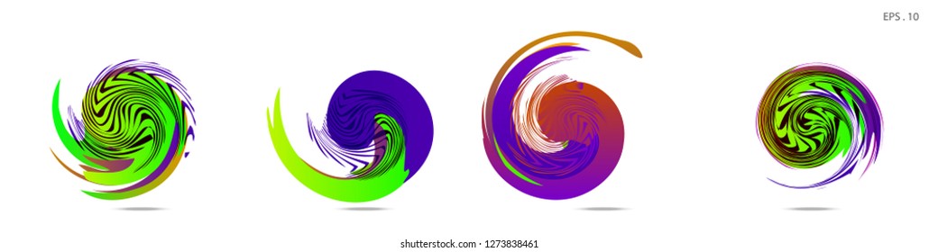 Collection of modern abstract graphic elements. Vortex vector background. Templates for logo design, leaflets or presentations. Vector illustration