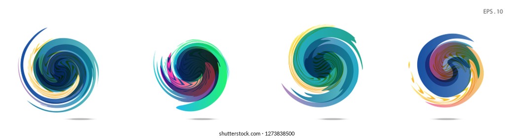 Collection of modern abstract graphic elements. Vortex vector background. Templates for logo design, leaflets or presentations. Vector illustration