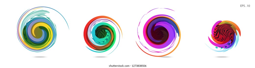 Collection of modern abstract graphic elements. Vortex vector background. Templates for logo design, leaflets or presentations. Vector illustration