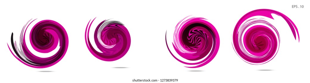 Collection of modern abstract graphic elements. Vortex vector background. Templates for logo design, leaflets or presentations. Vector illustration